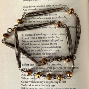 Beautiful Vintage Aged Brass Necklace